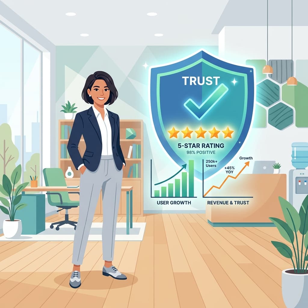 How to Scale Storefront Trust 16:9 lineless cartoon illustration