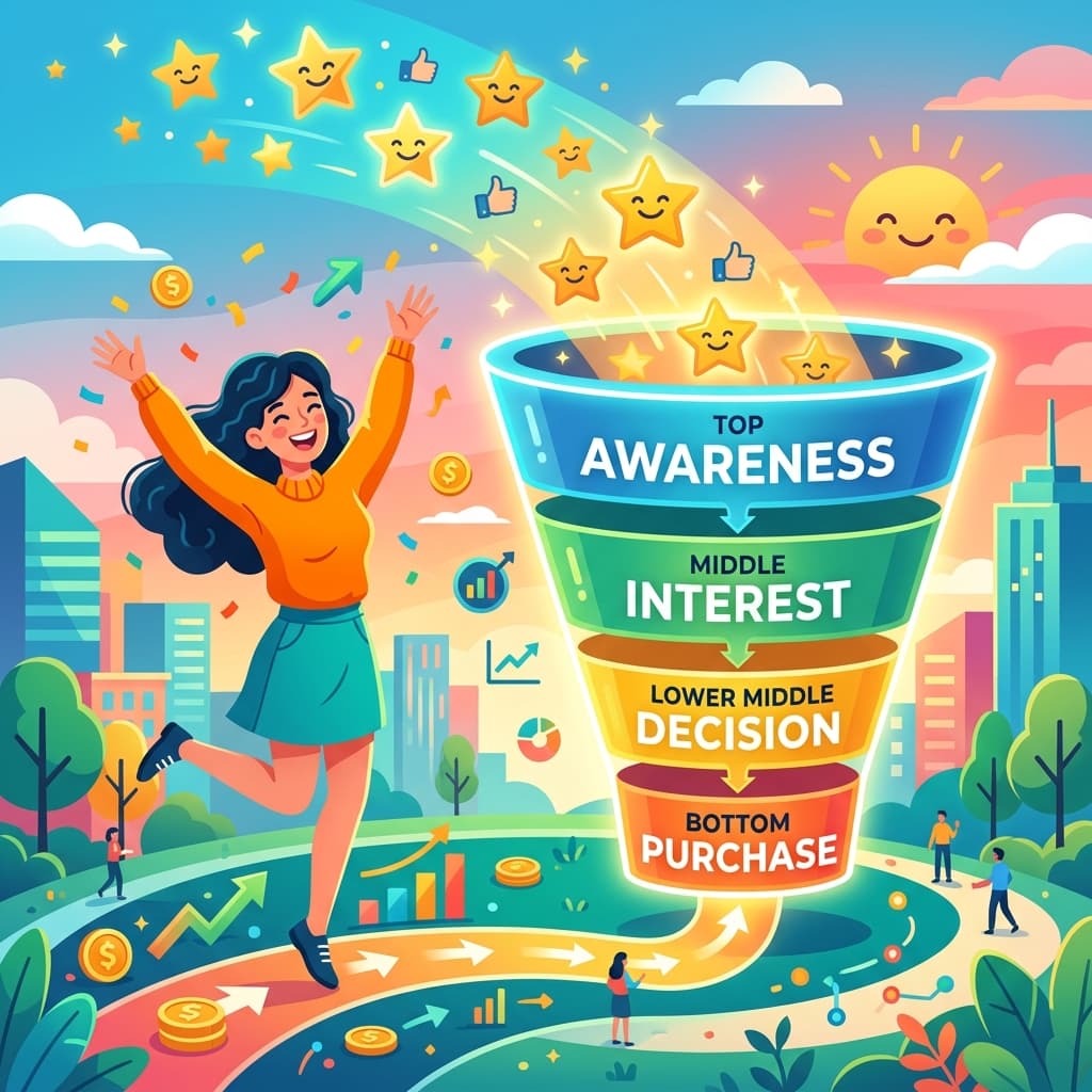 Verified Reviews as Conversion Infrastructure 16:9 lineless cartoon illustration