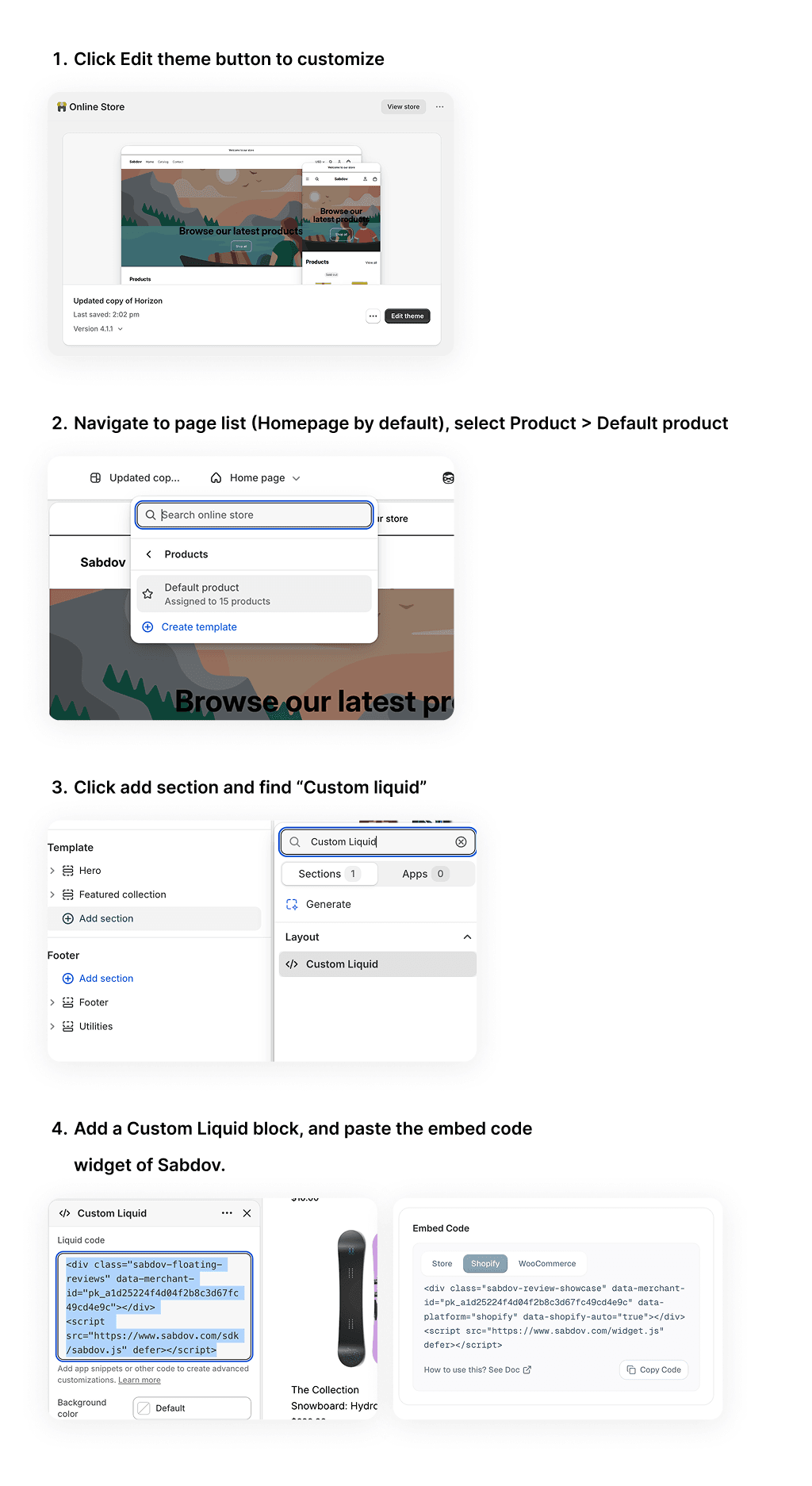 Shopify Custom Liquid block integration illustration